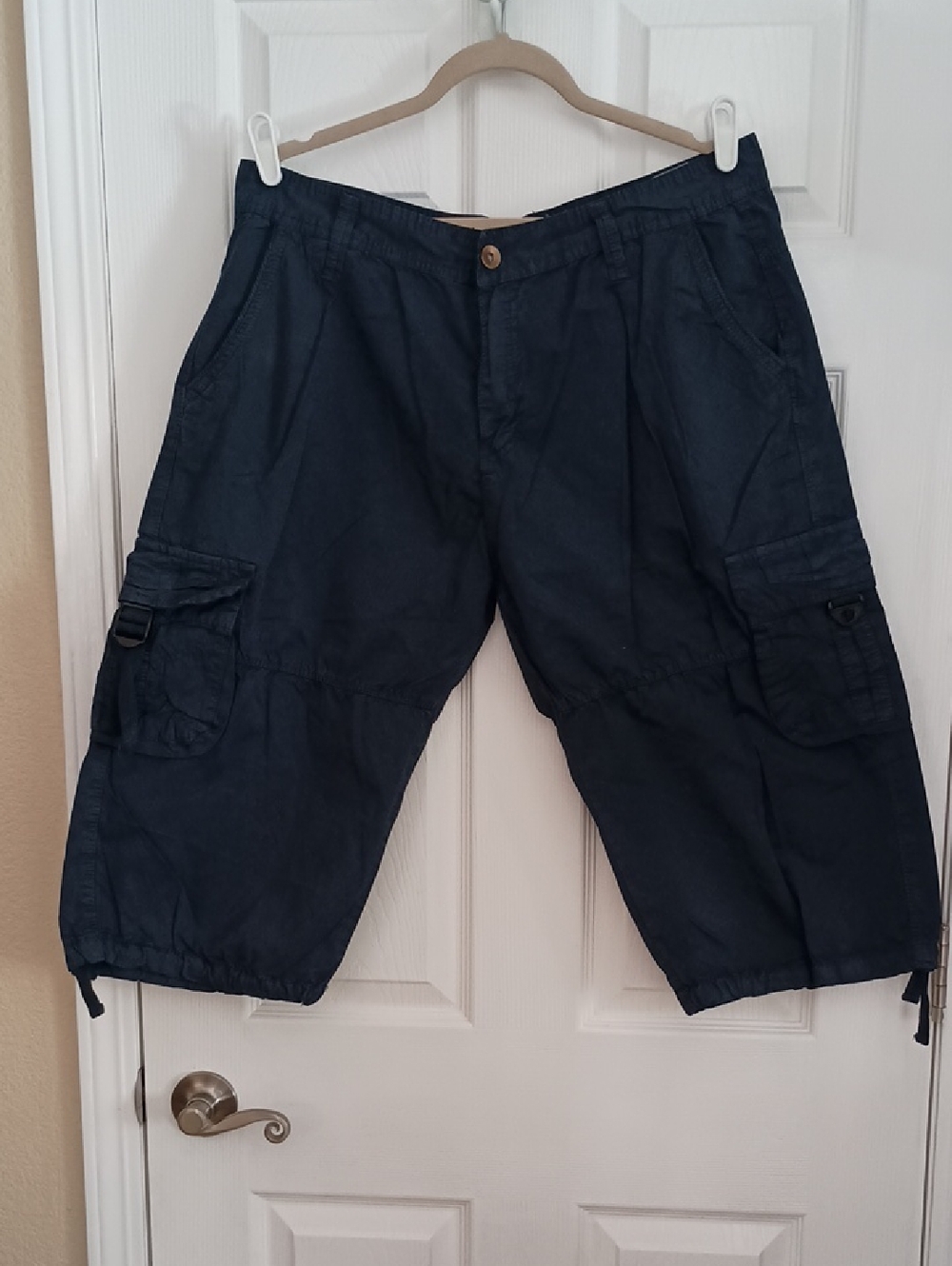 Men's Cotton Cargo Size 36 Navy Shorts (f800)